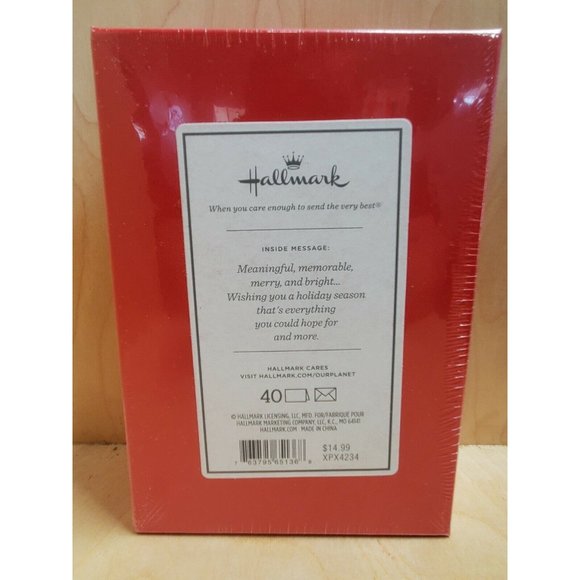 Hallmark Holiday Christmas Boxed cards 40 Cards & Envelopes Sparkle Ornaments - Picture 3 of 4